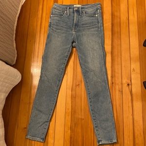 Madewell blue 10” high rise skinny jeans size 27